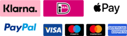 Payment with Klarna, iDeal, Apple Pay, Pay Pal and Credit Cards