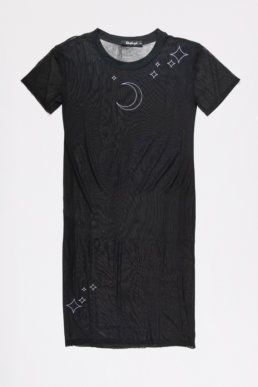 Black witchy mesh long dress