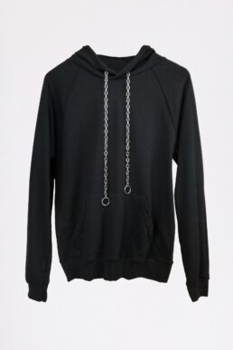 librastyle Black Hoodie with chain detail
