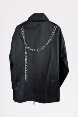 librastyle Black windbreaker with with chains detail on the back