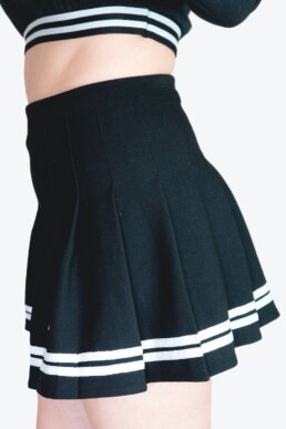 Black tennis skirt and 2 white stripes