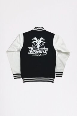 Goth Varsity Jacket featuring Baphomet and pentacle