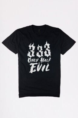 333 only half eveil unisex black graphic t-shirt goth style